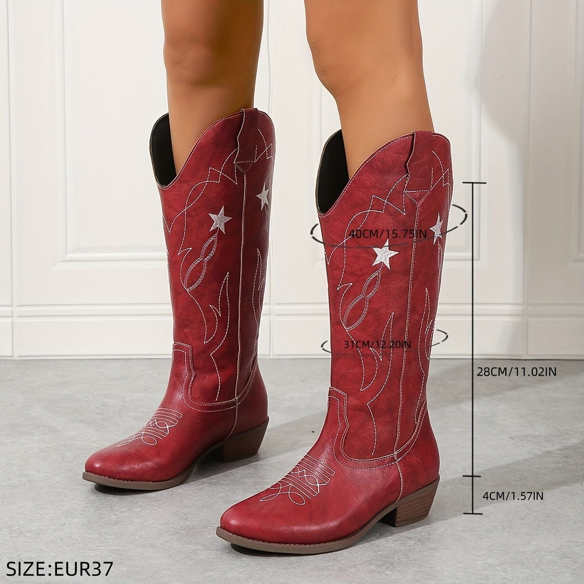 Indi - Red Starry Blacksmith Boots