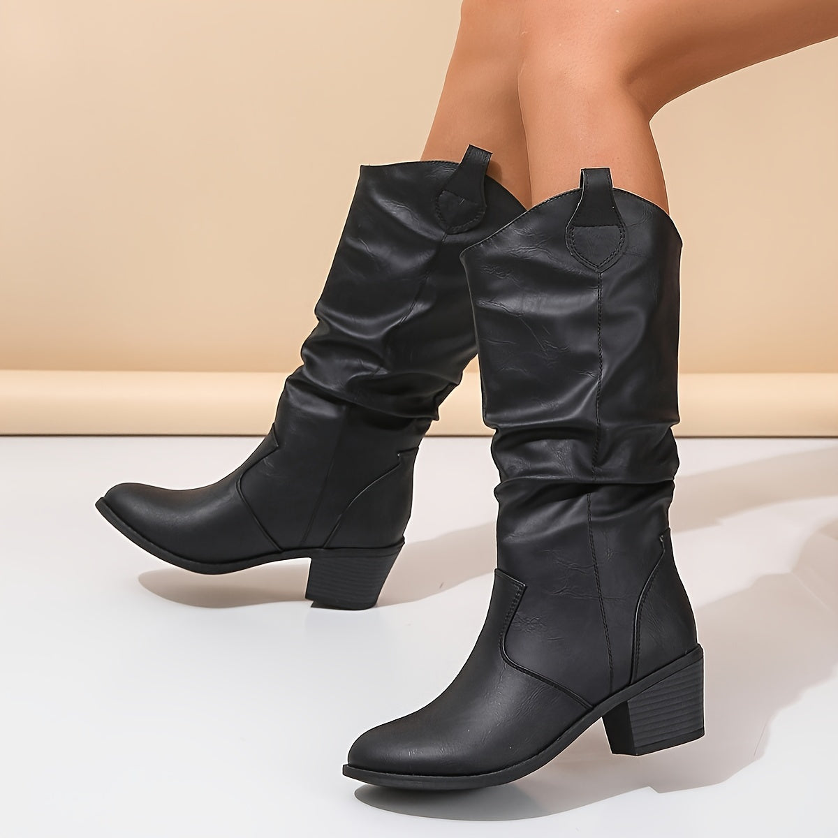 Gemma - Solid Western Cowboy Boots