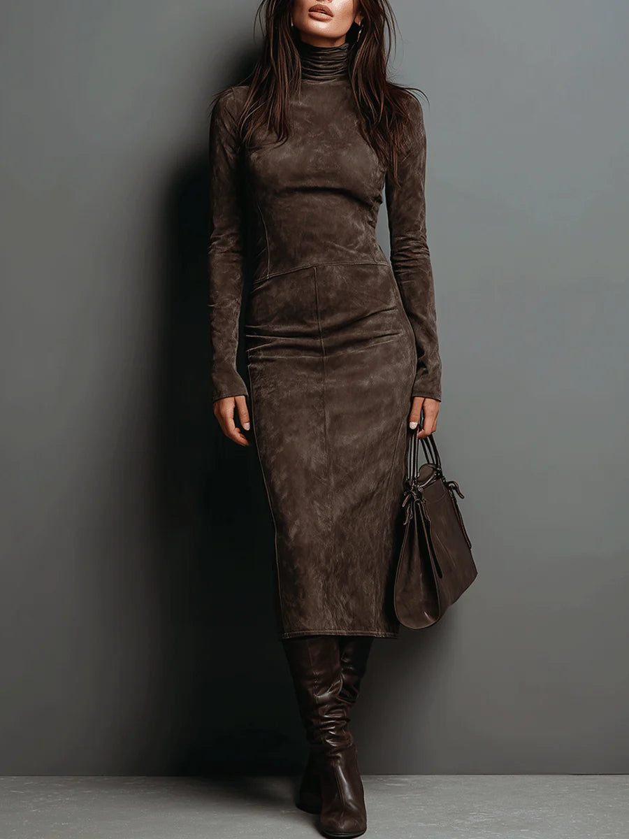 Lorène | Brown Midi Long Dress