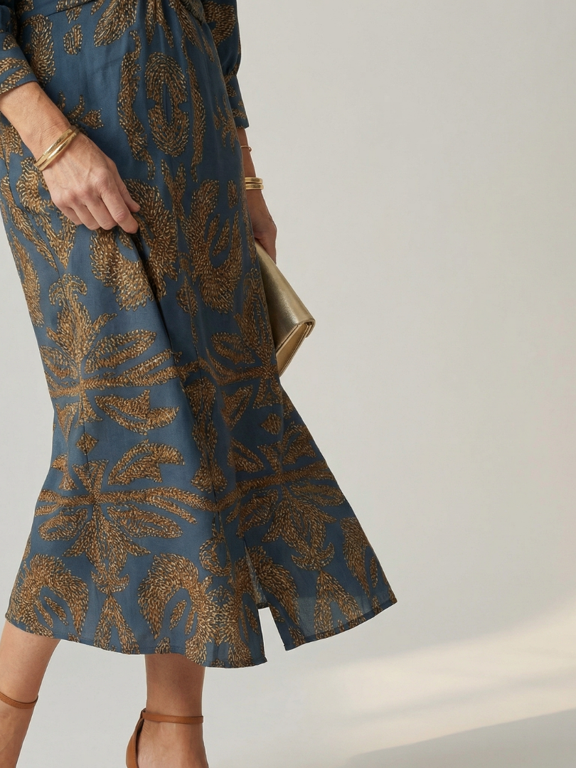 Hold | Natural Wrap Midi Dress