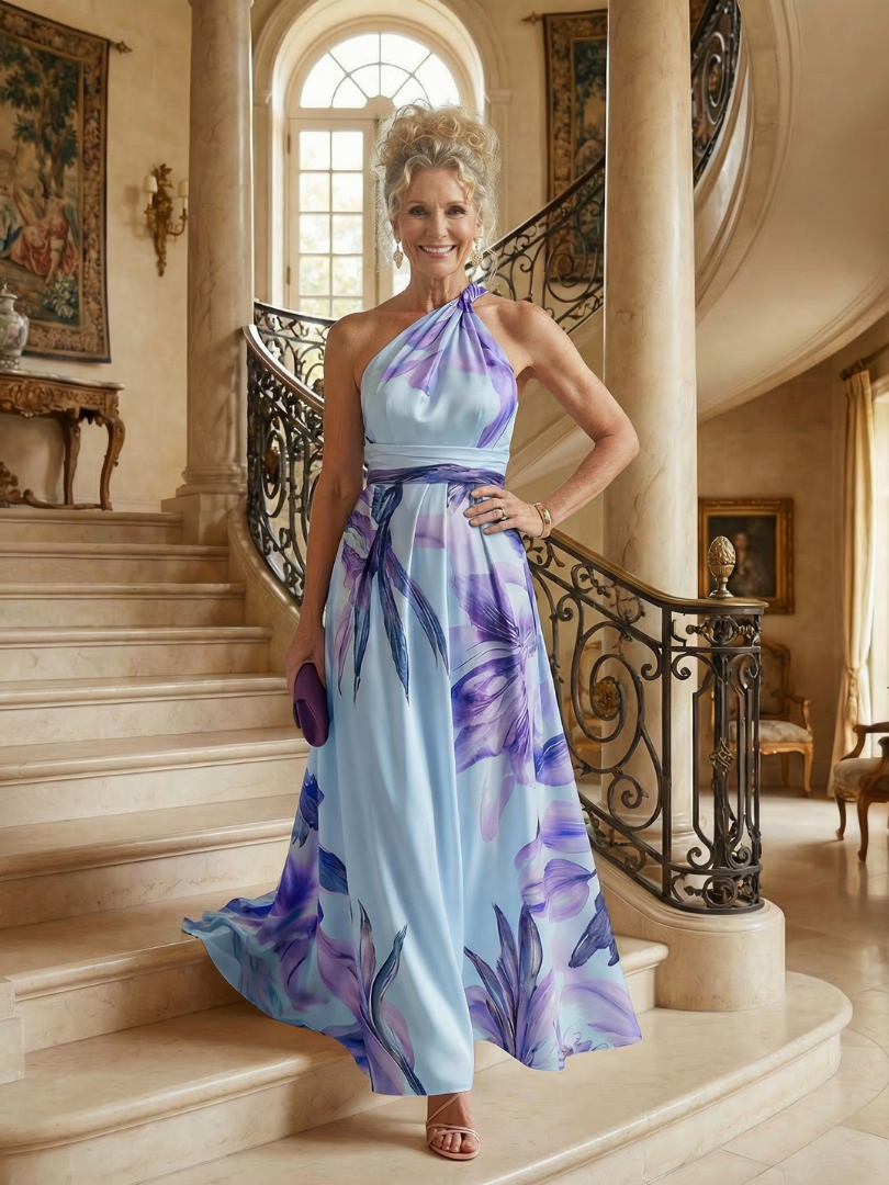 Amiel | Light Maxi Dress with Floral Pattern