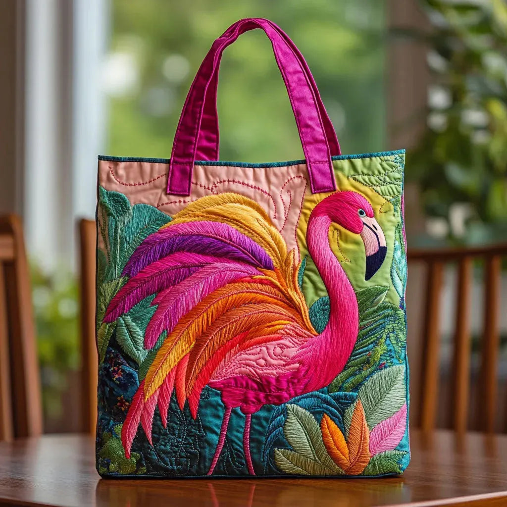 Insulated Shoulder Bag with Flamingo