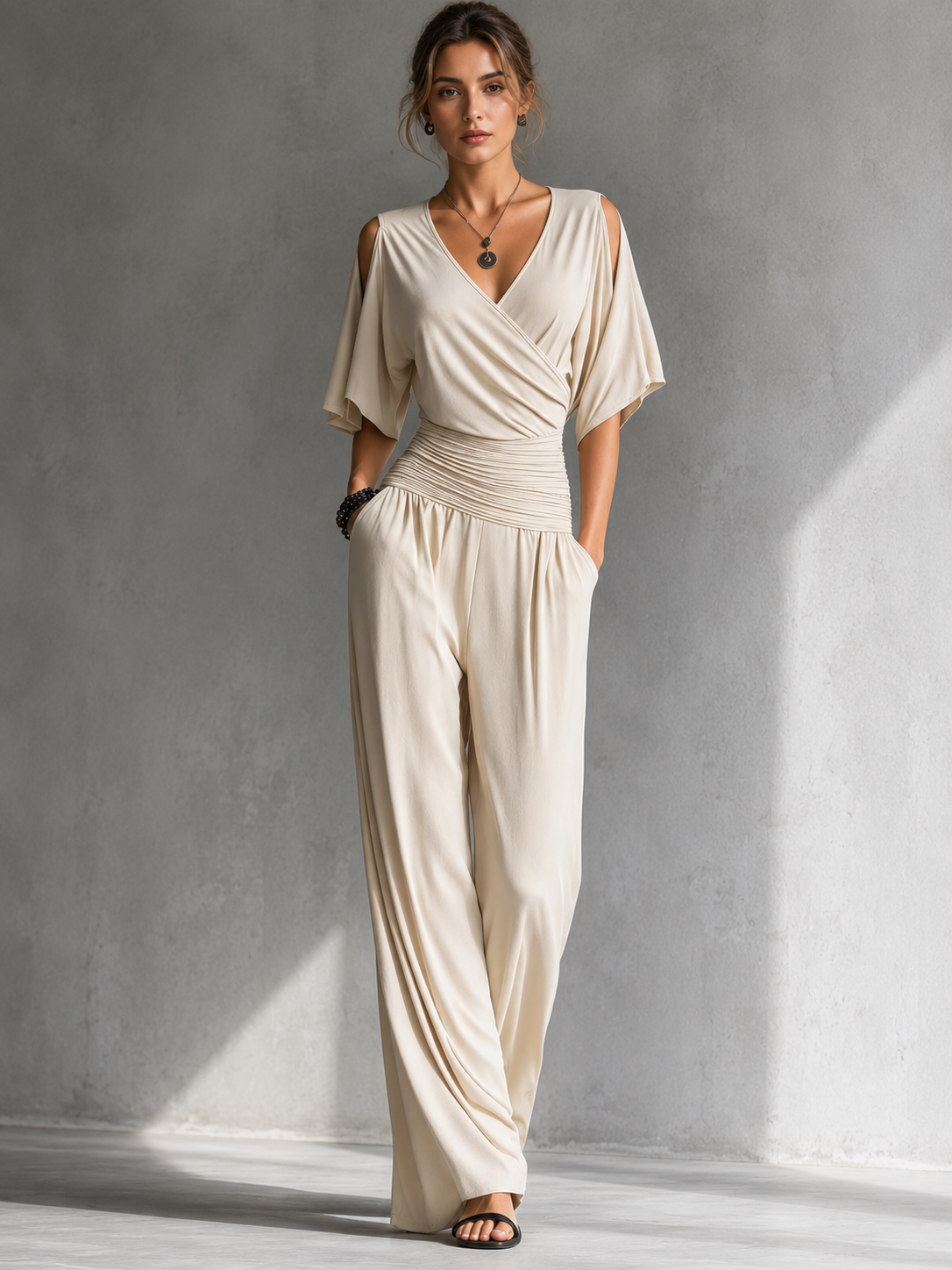 Adél | Elegant Jumpsuit with Cut-Out Shoulders