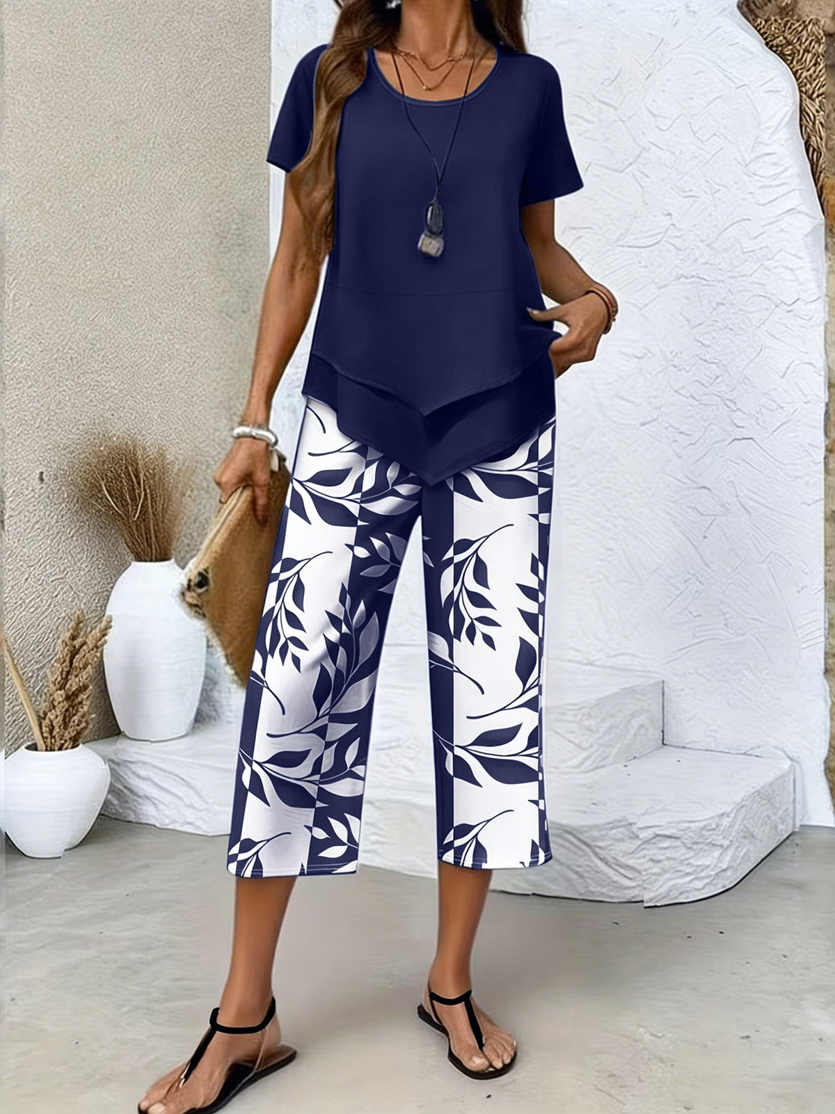 Aeryssa | Custom Two-Piece Wide Leg Pants Set
