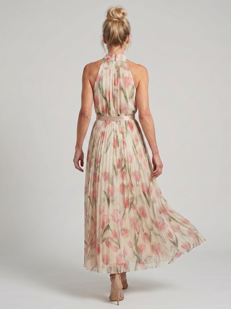 Aurelle | Midi Dress with Floral Pattern and Straps
