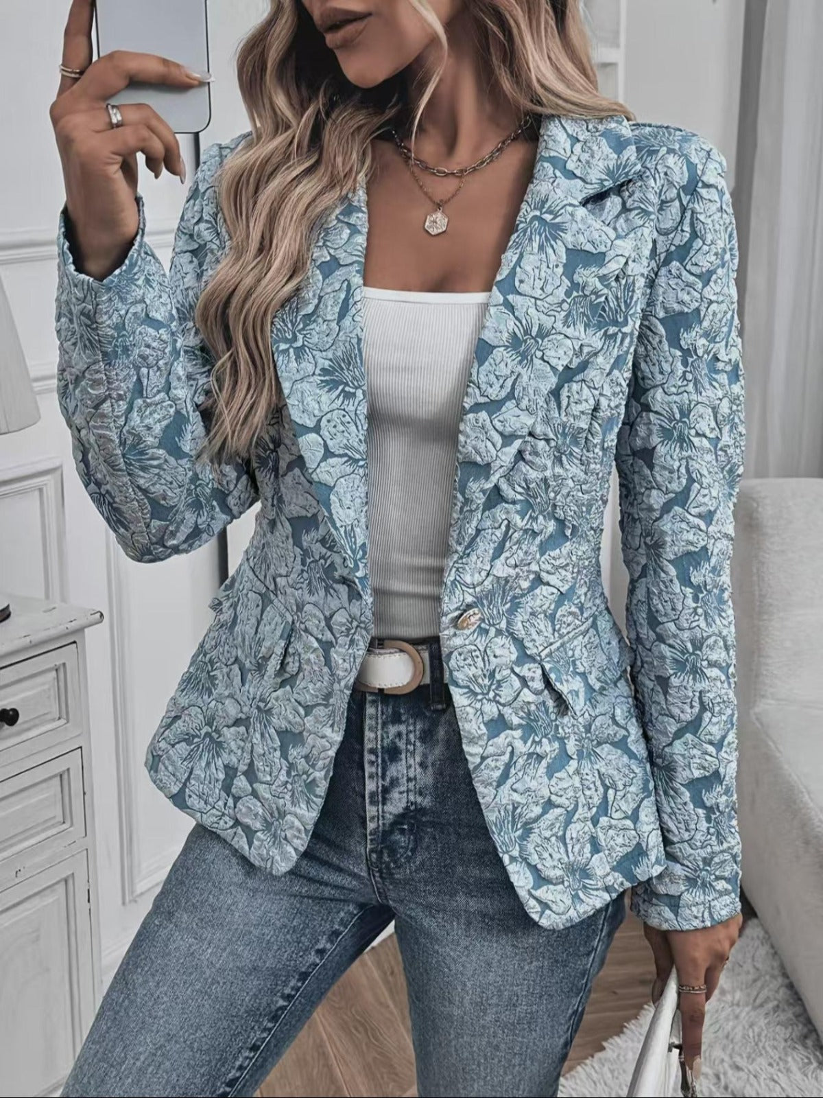 Women's Jacquard Paisley Blazer