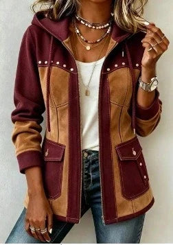 Veronica | Bi-material Hooded Jacket