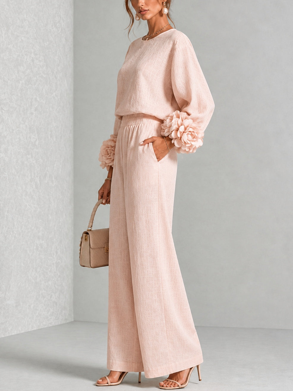 Tereza | Two-Piece Set with Floral Cuffs