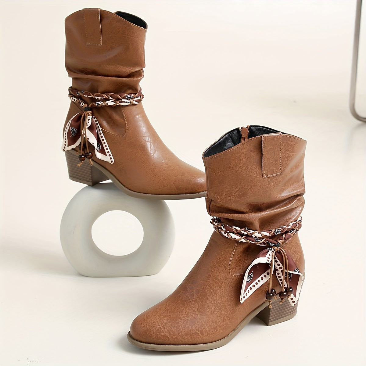Anna - Cowboy Ankle Boots
