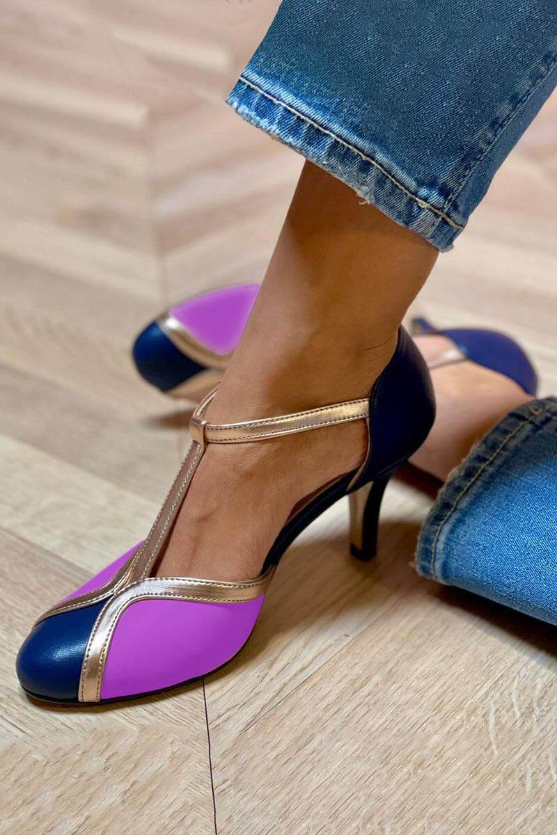 Adelheid – Vintage T-strap High Heels with Timeless Elegance