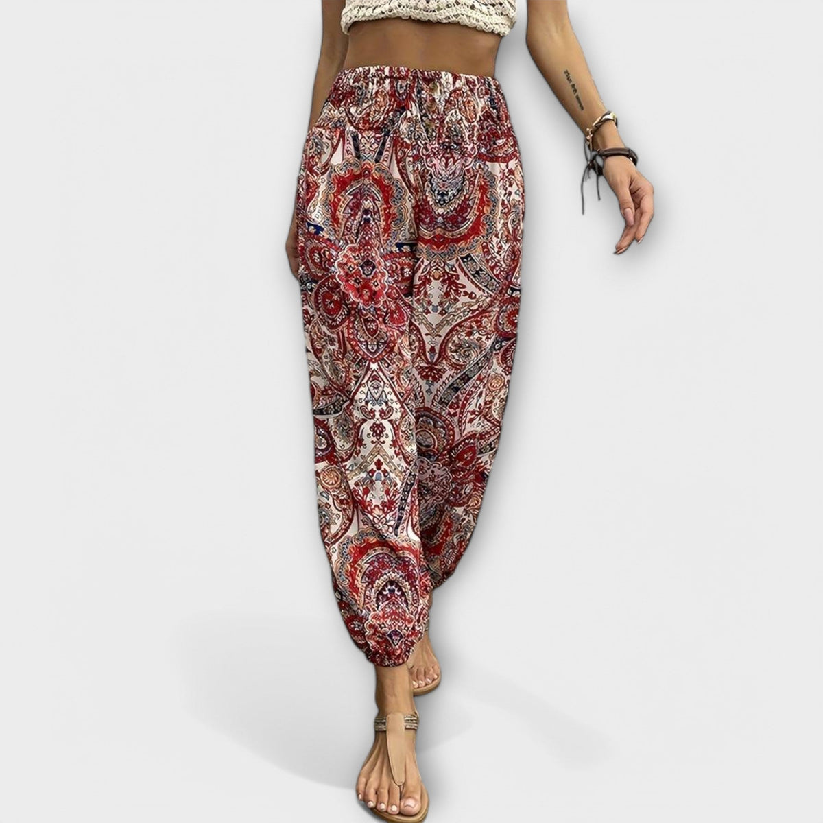 Scarlett - Pants with Ethnic Pattern