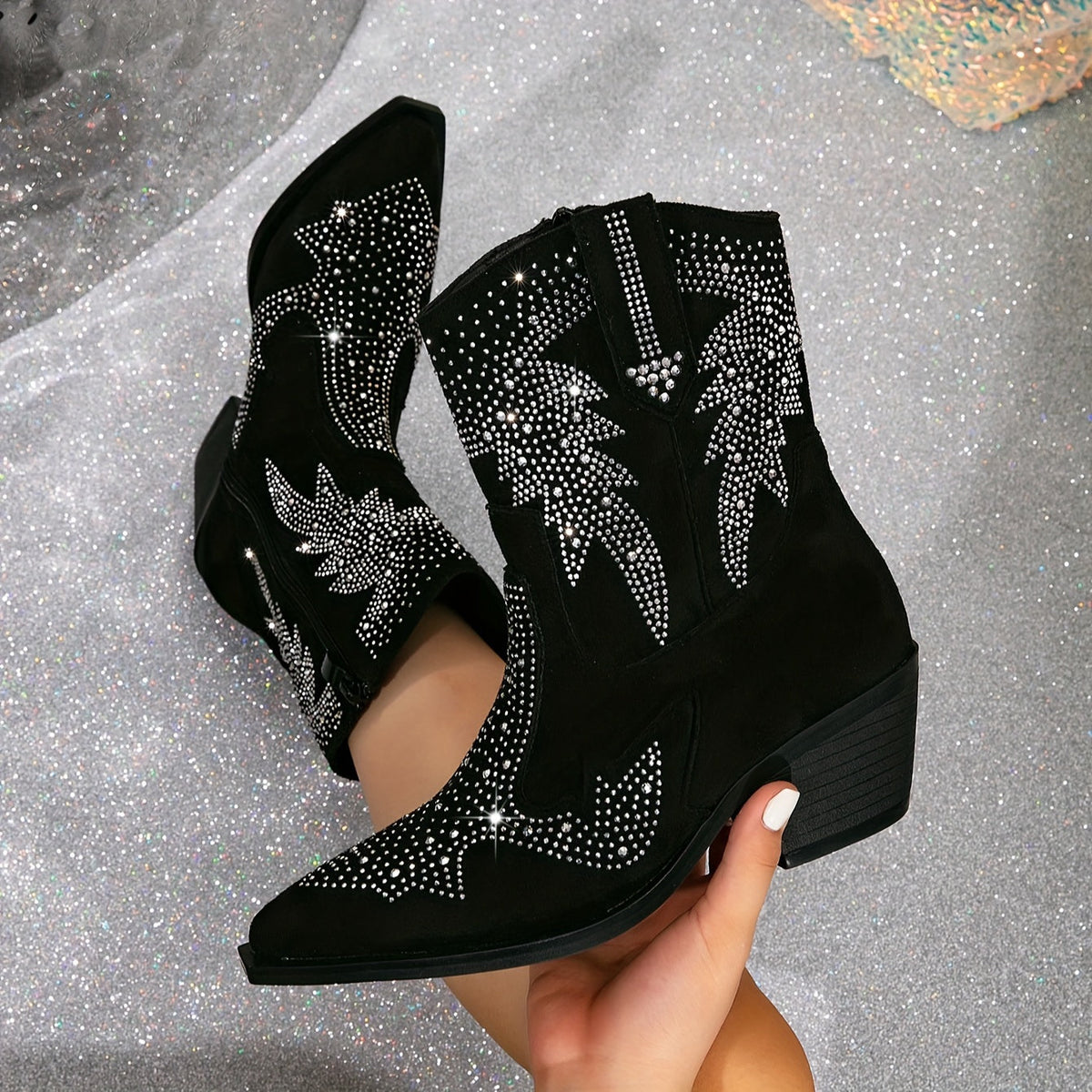Marthy - Shiny Western Ankle Boots