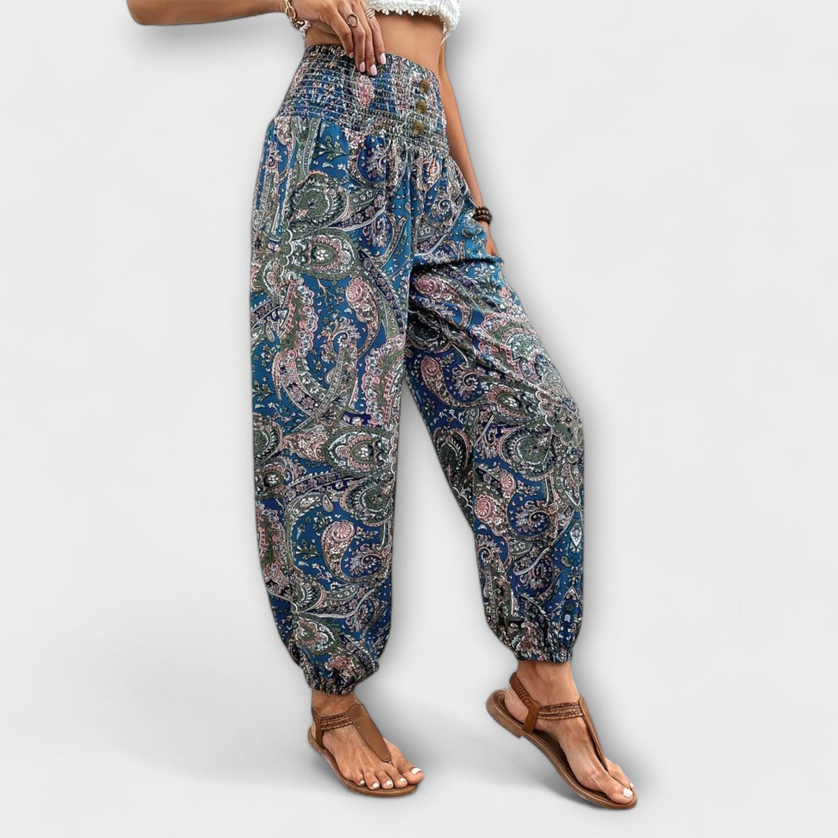 Scarlett - Pants with Ethnic Pattern