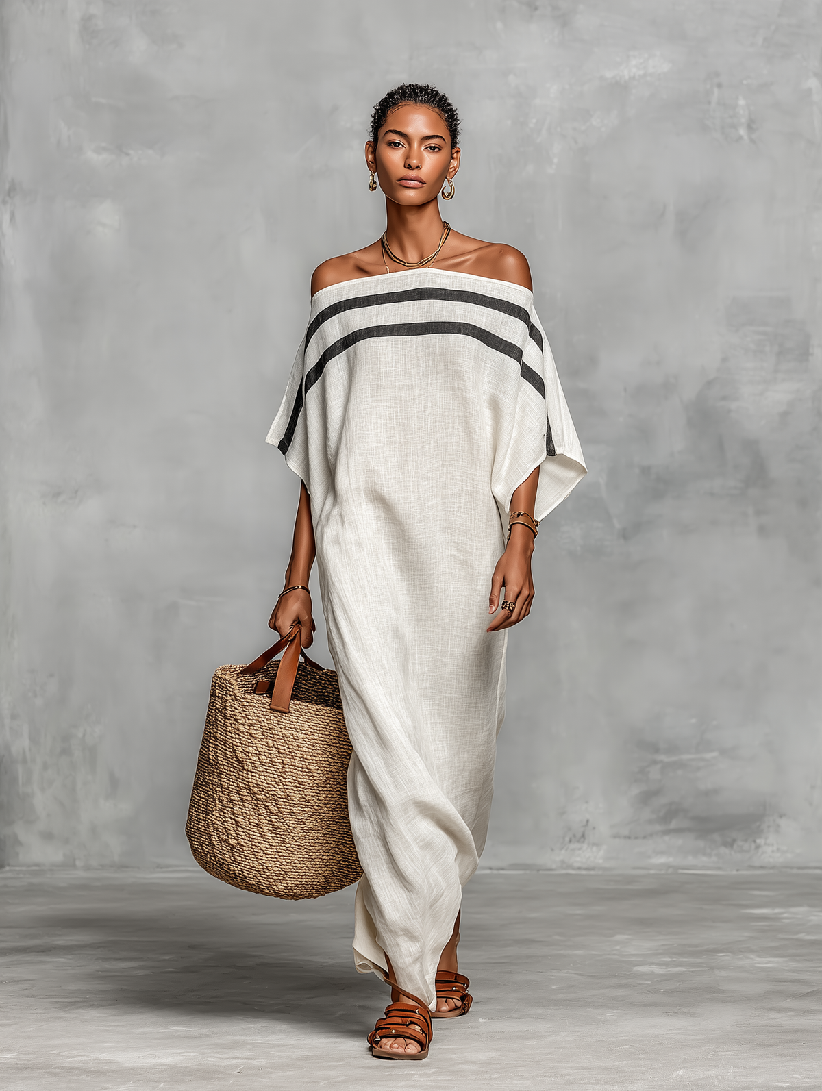 Linen Maxi Dress - Minimalist Women's Summer Dress