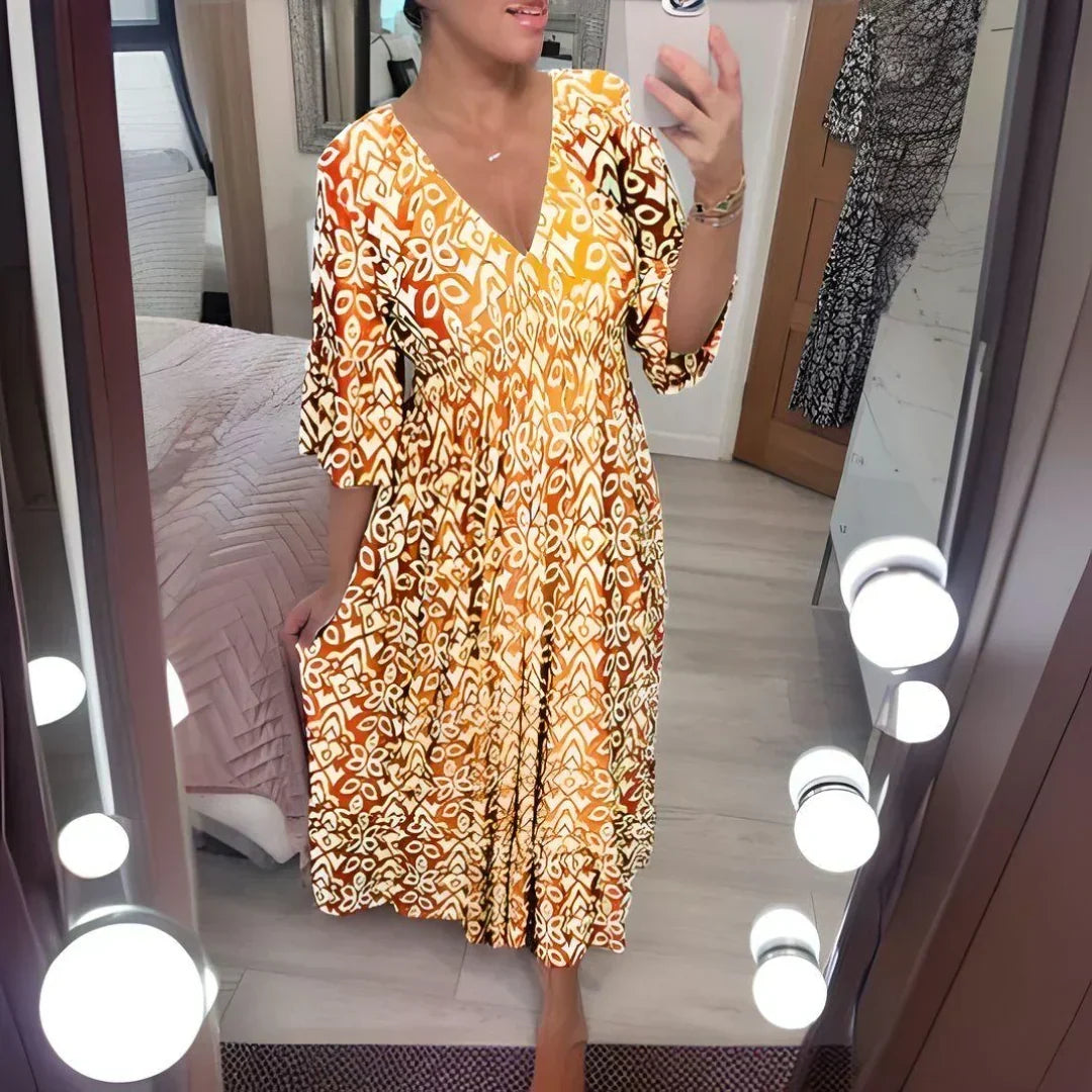 Lillia – Boho Printed Dress