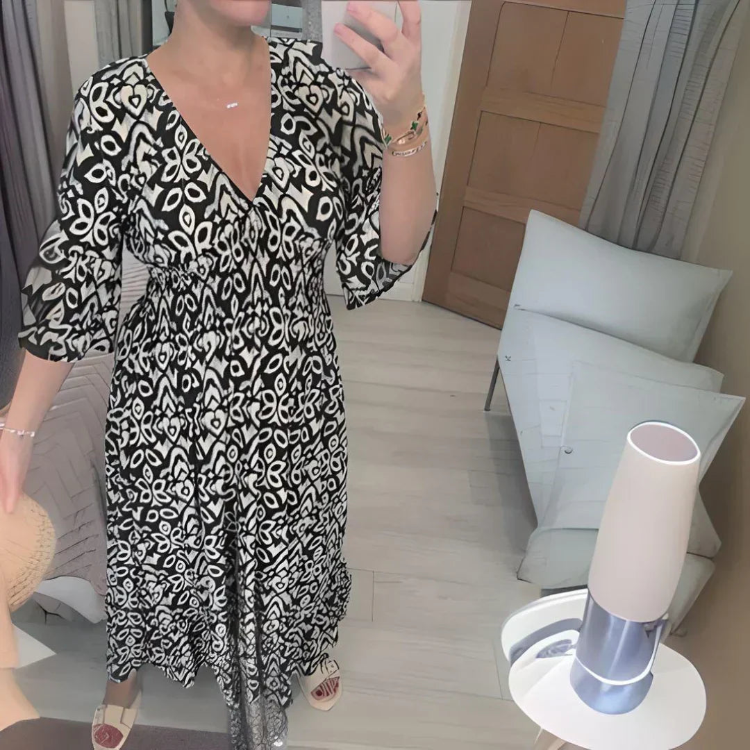 Lillia – Boho Printed Dress