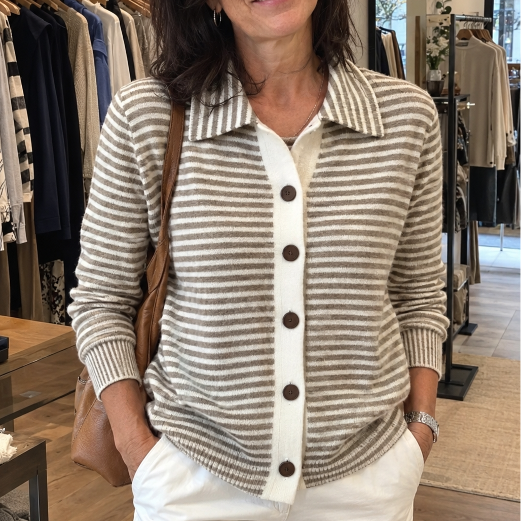 Marie | Striped Button Cardigan