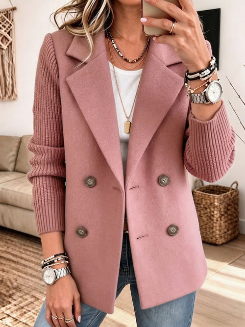 Adéla | Elegant Blazer with Knitted Sleeves