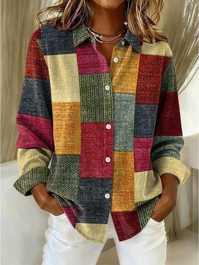 Merritt™ | Vintage Patchwork Blouse with Buttons