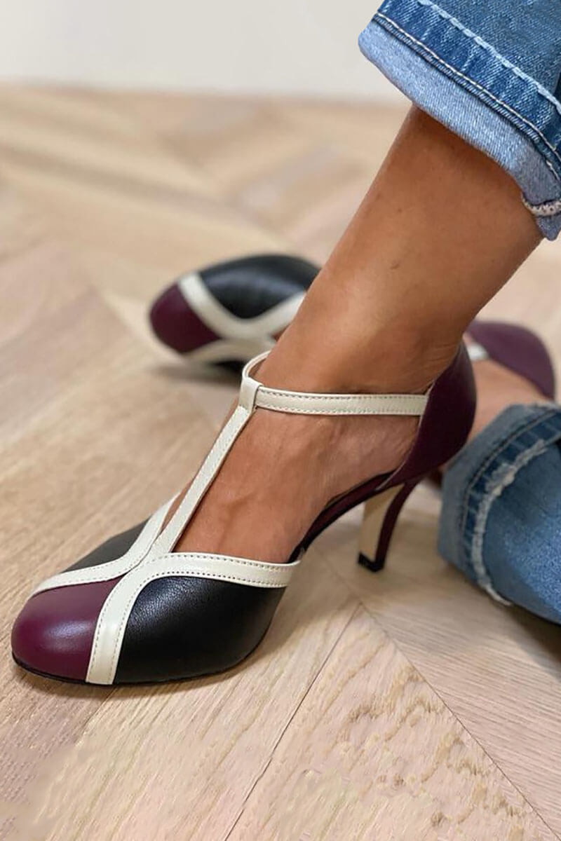 Adelheid – Vintage T-strap High Heels with Timeless Elegance