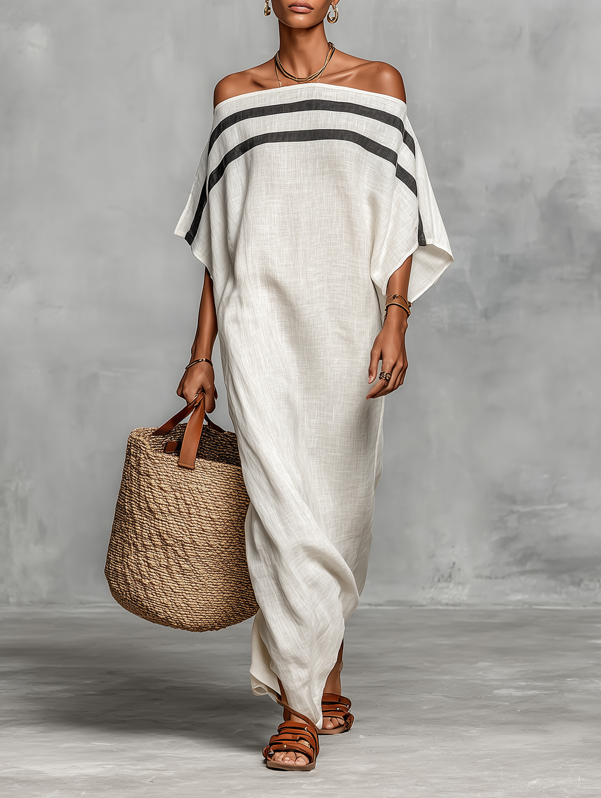 Linen Maxi Dress - Minimalist Women's Summer Dress