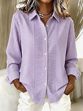 Norelle™ | Casual Striped Blouse with Front Buttons