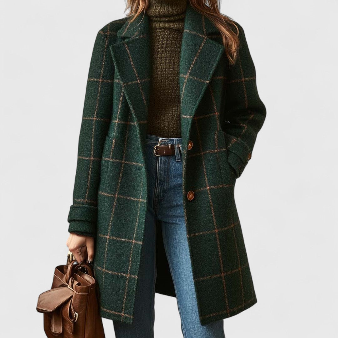 Jadranka ™ | Classic Checkered Pattern Coat