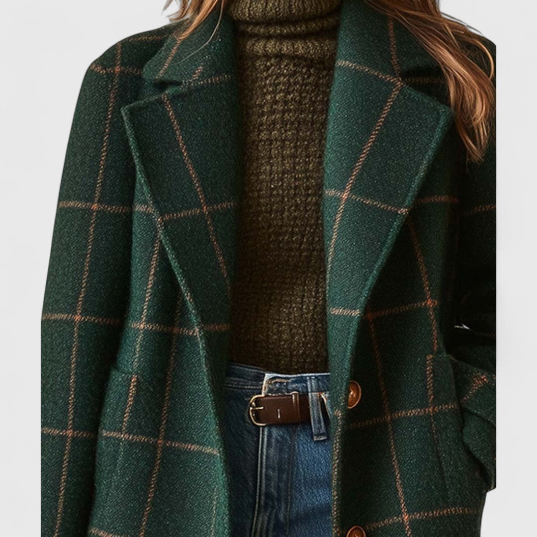 Jadranka ™ | Classic Checkered Pattern Coat