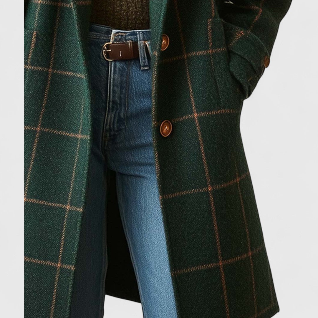 Jadranka ™ | Classic Checkered Pattern Coat