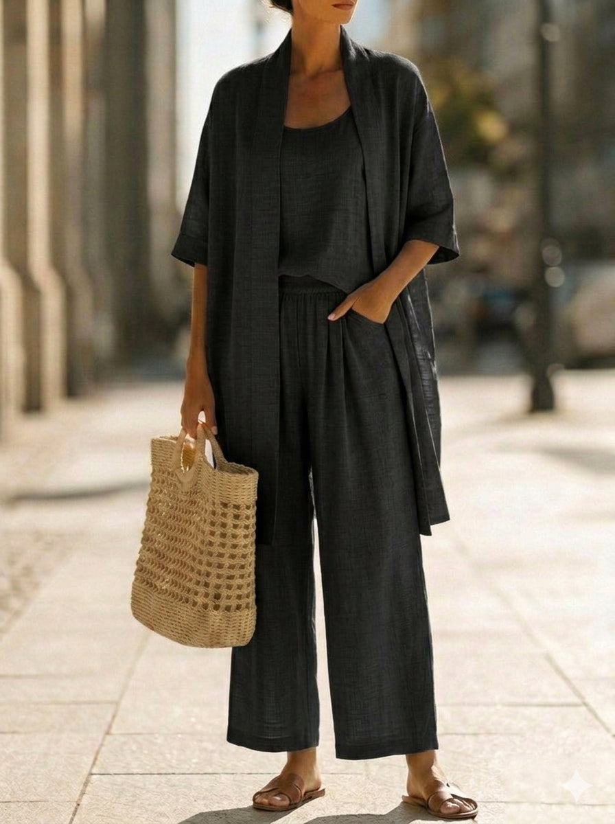 Isabella | Effortless Three-Piece Set of Linen and Cotton