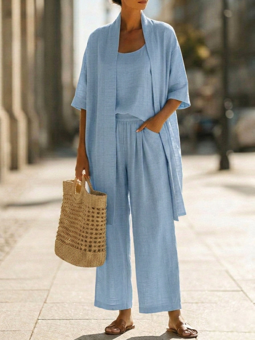 Isabella | Effortless Three-Piece Set of Linen and Cotton