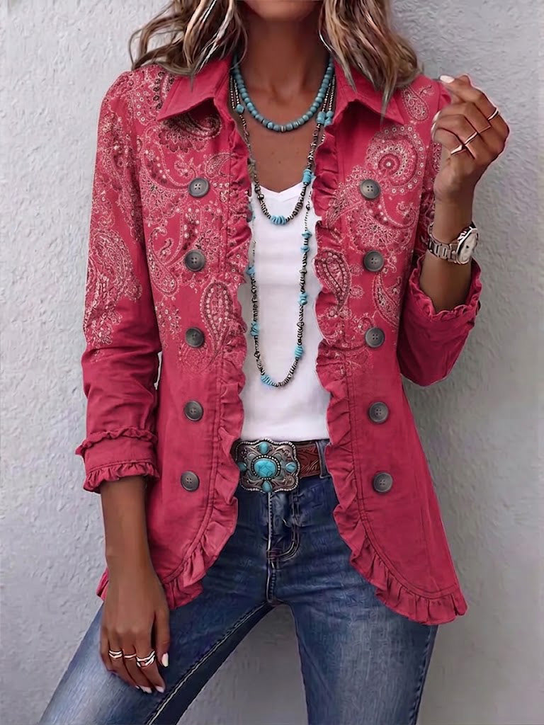 Carlota | Vintage paisley jacket with ruffles