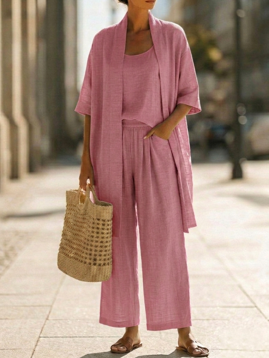 Isabella | Effortless Three-Piece Set of Linen and Cotton