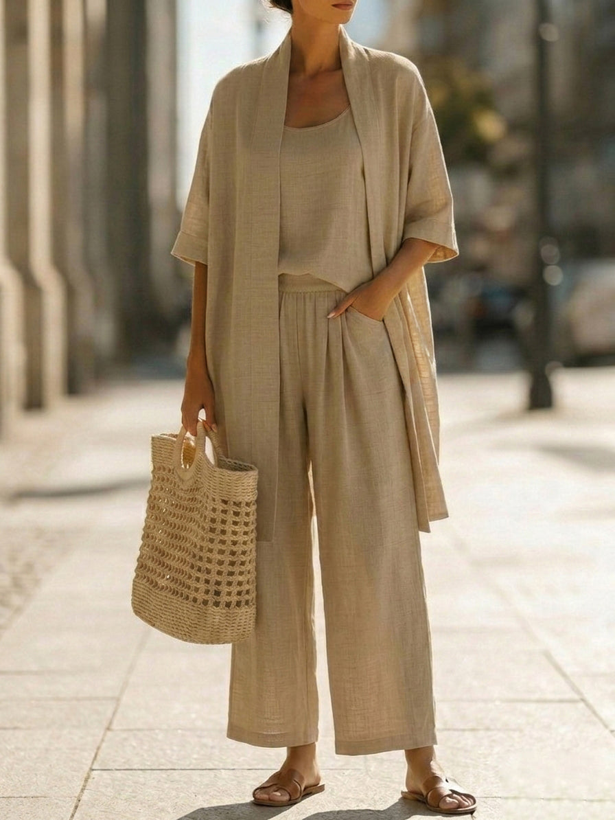 Isabella | Effortless Three-Piece Set of Linen and Cotton