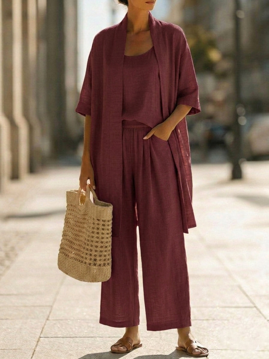 Isabella | Effortless Three-Piece Set of Linen and Cotton