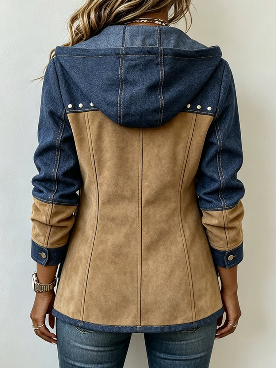 Veronica | Bi-material Hooded Jacket