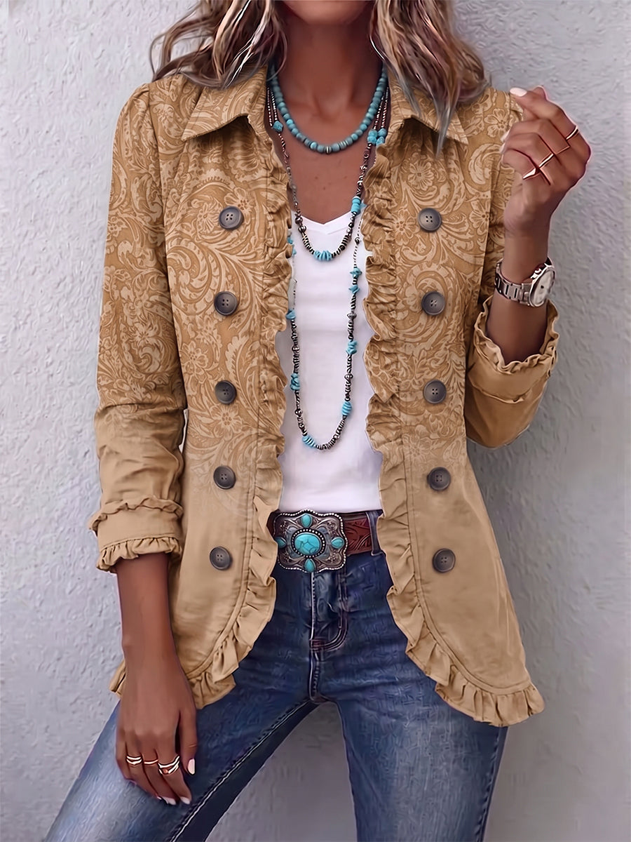 Chiara | Western Jacket with Print and Ruffles