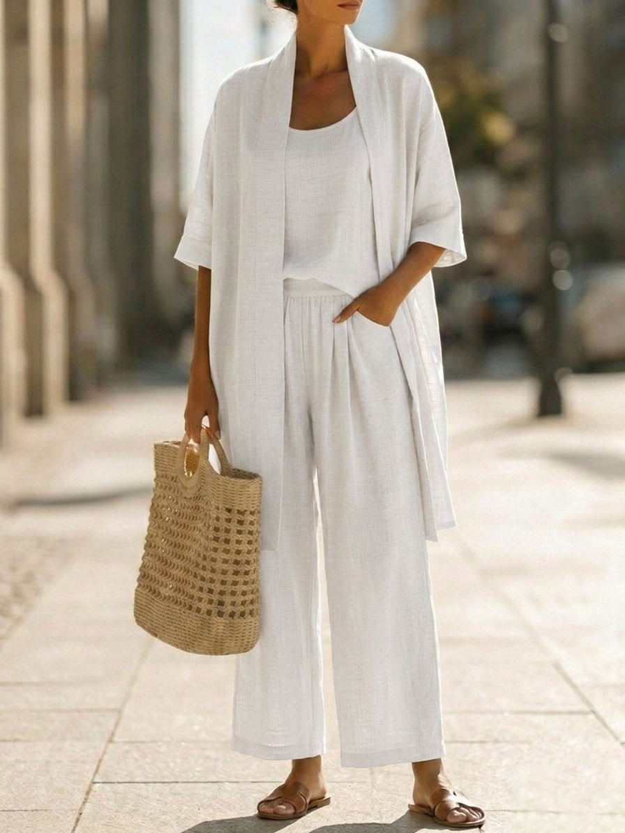 Isabella | Effortless Three-Piece Set of Linen and Cotton