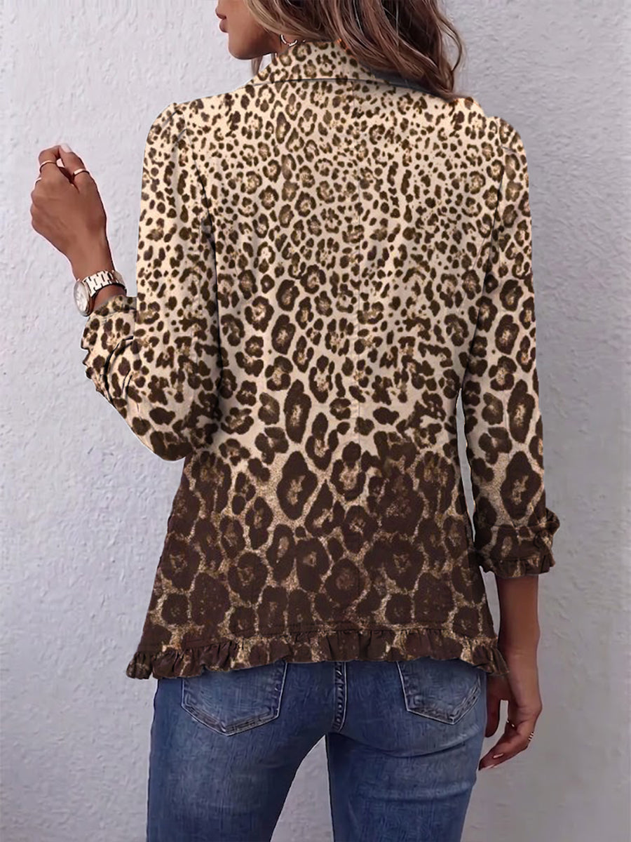 Lucia | Leopard Print Jacket with Ruffles