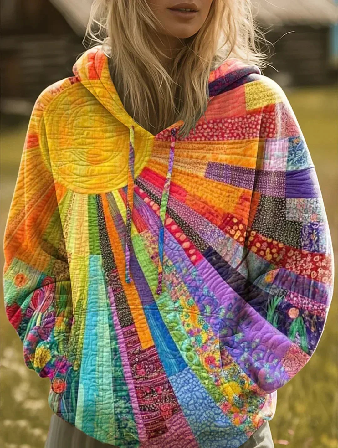 Aurora | Colorful Patchwork Hoodie