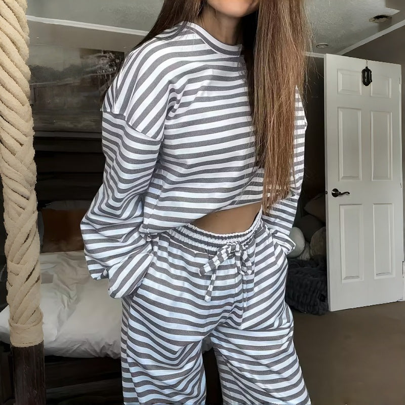 Helene | Two-Piece Striped Set with Long Sleeves for Women