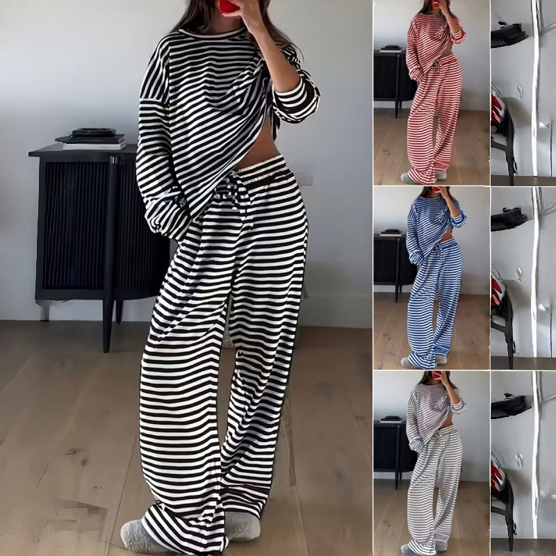 Helene | Two-Piece Striped Set with Long Sleeves for Women