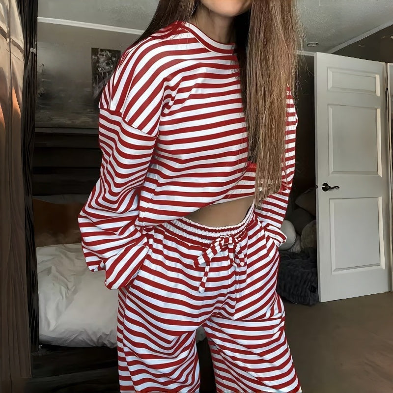 Helene | Two-Piece Striped Set with Long Sleeves for Women