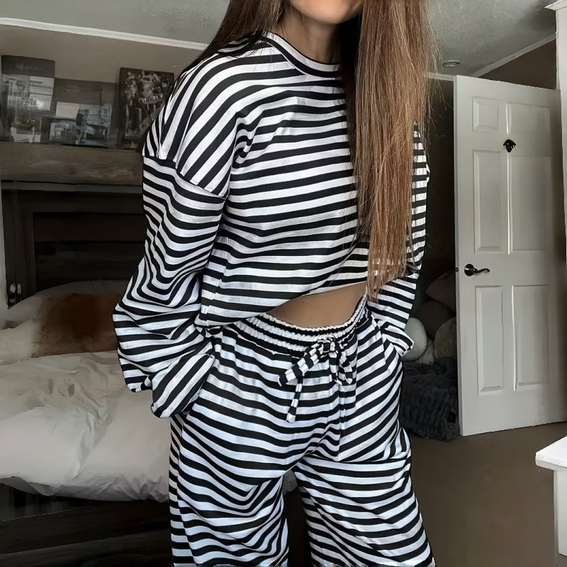 Helene | Two-Piece Striped Set with Long Sleeves for Women