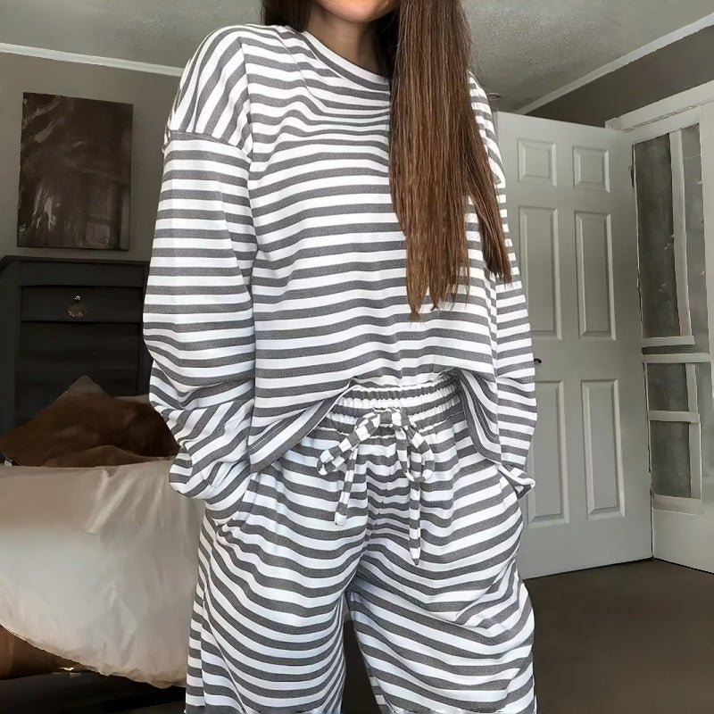 Helene | Two-Piece Striped Set with Long Sleeves for Women