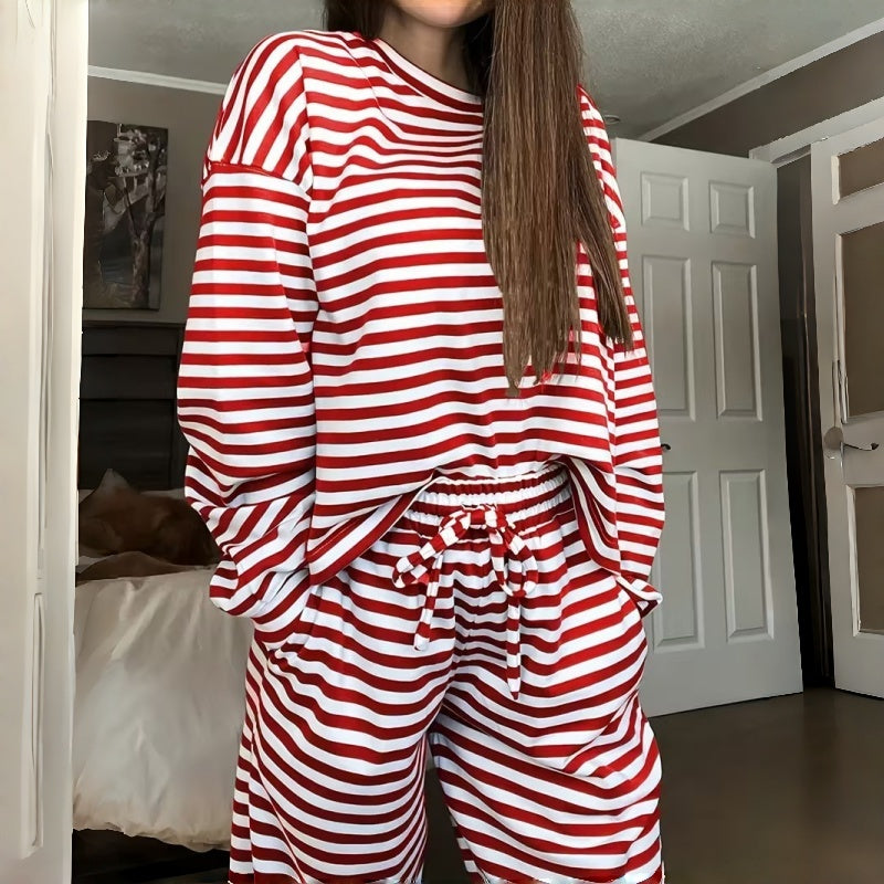 Helene | Two-Piece Striped Set with Long Sleeves for Women