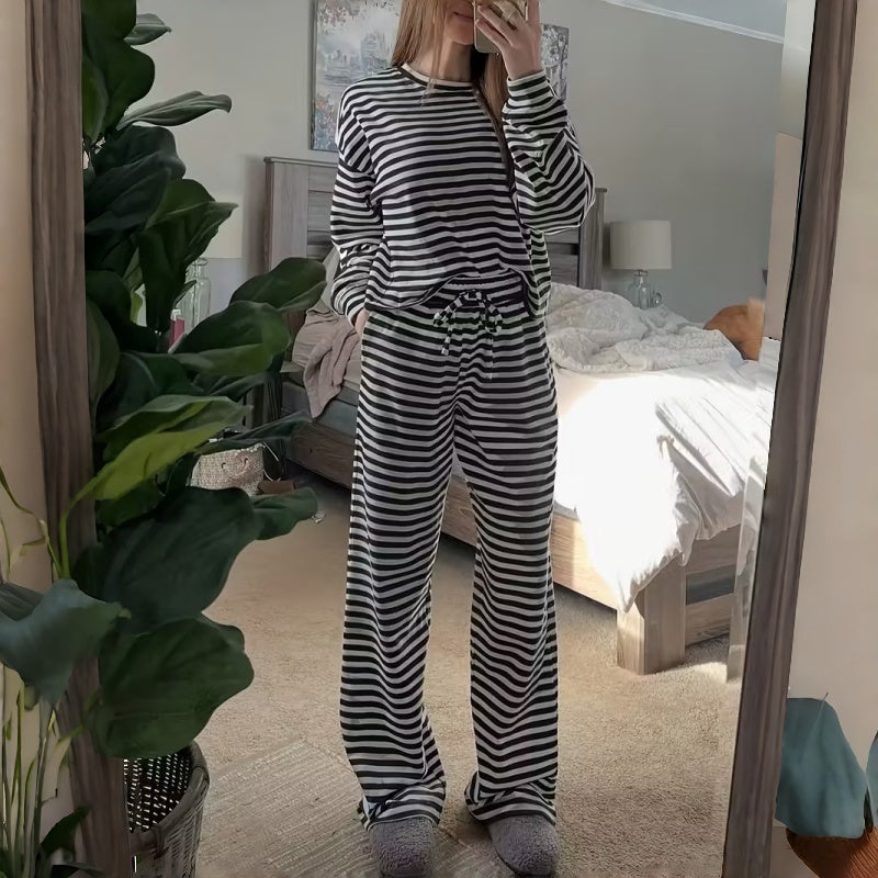 Helene | Two-Piece Striped Set with Long Sleeves for Women