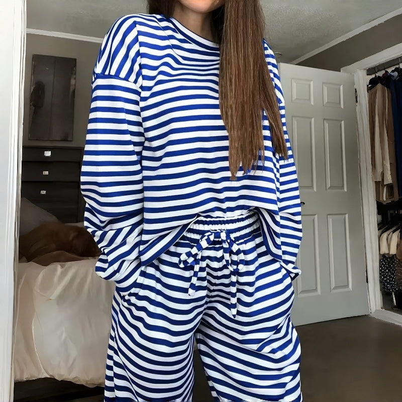 Helene | Two-Piece Striped Set with Long Sleeves for Women