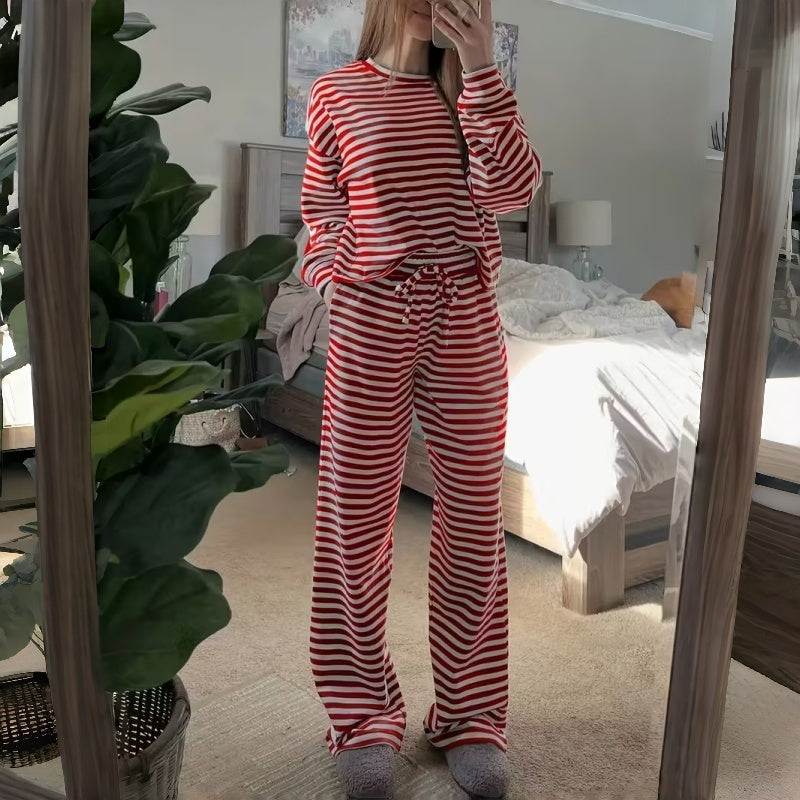Helene | Two-Piece Striped Set with Long Sleeves for Women