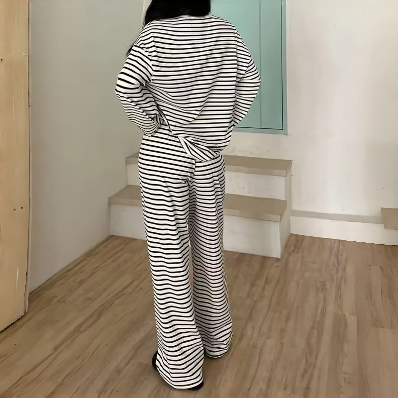 Helene | Two-Piece Striped Set with Long Sleeves for Women